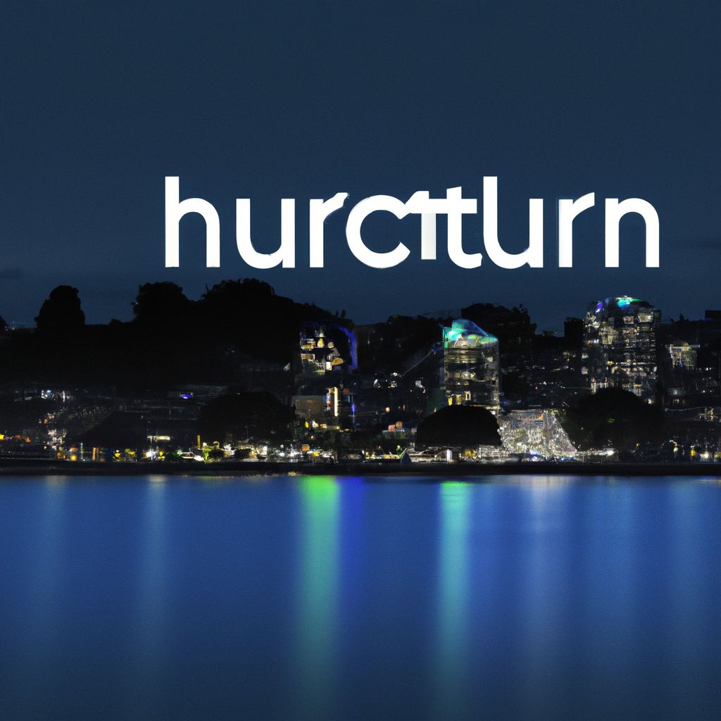Auckland's vibrant night views showcase the word hurtturn.