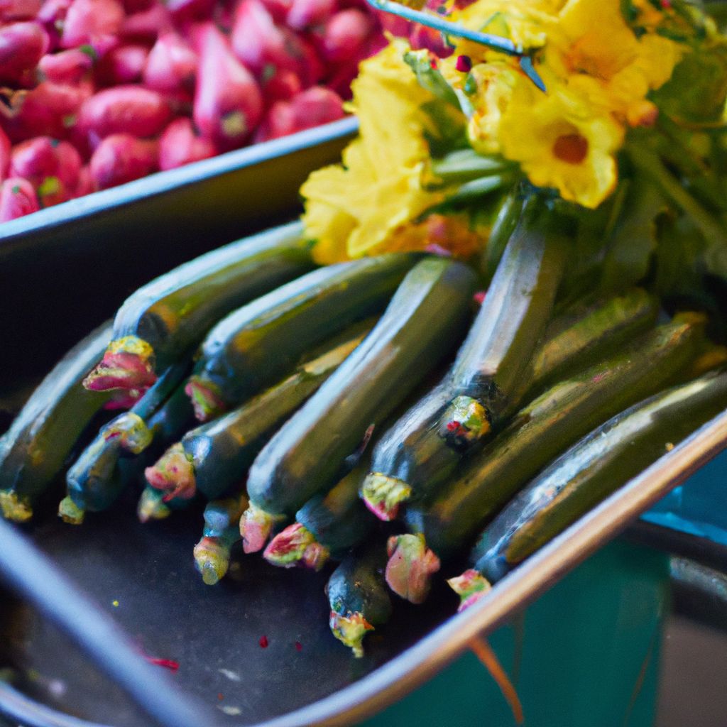 Farm Fresh: A basket full of farm-fresh vegetables and flowers.