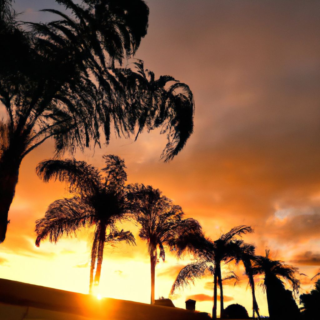 The allure of retirement living in Tauranga as the sun sets behind the palm trees.