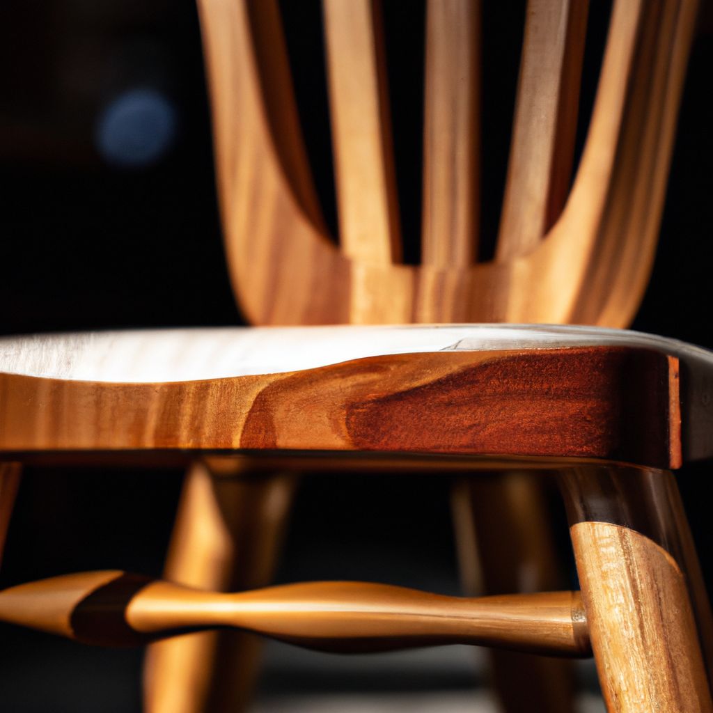 A close up of the back of a wooden chair showcasing the craftsmanship of one of Tauranga's top carpenters.