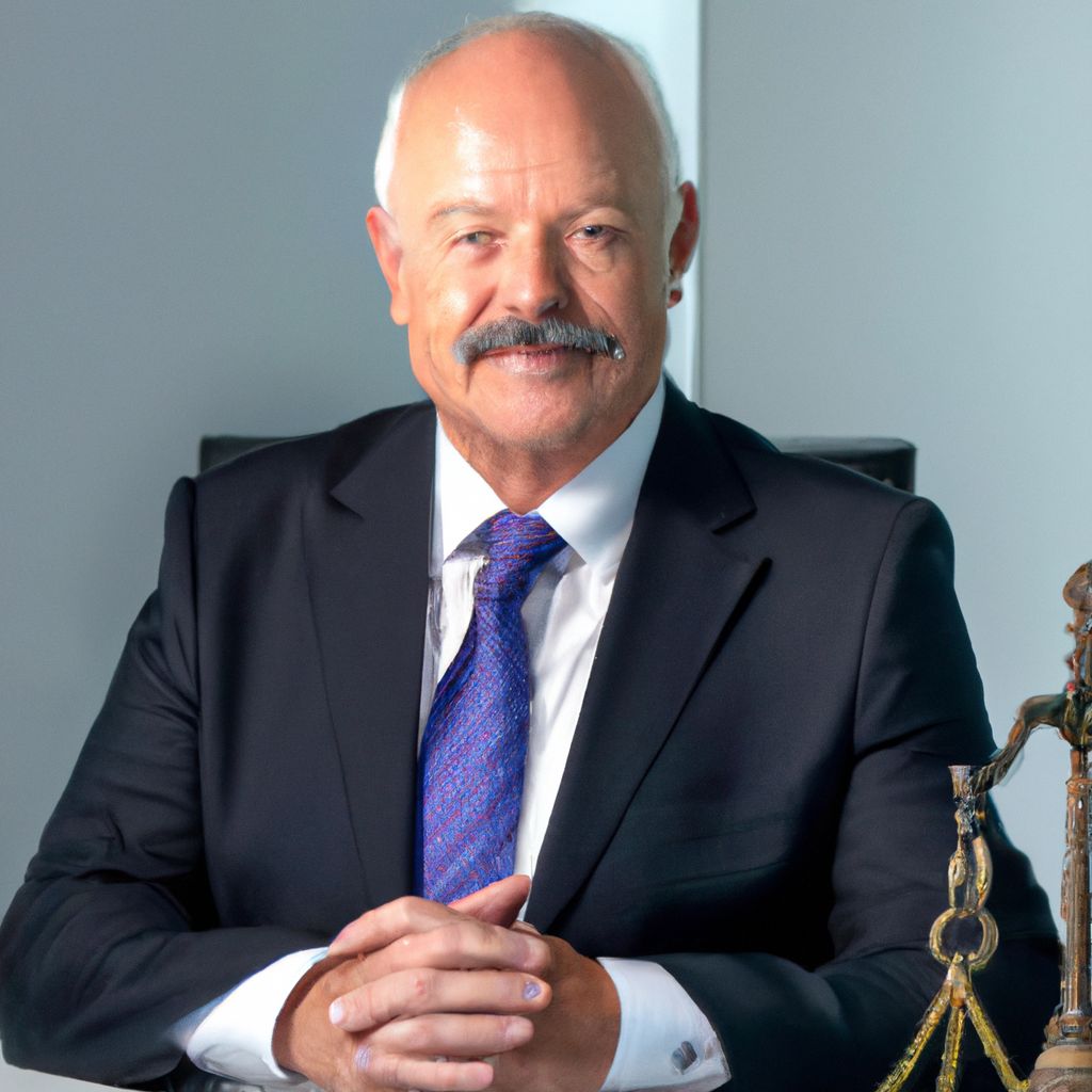 Highly recommended lawyer in Tauranga seated at a desk in a suit.